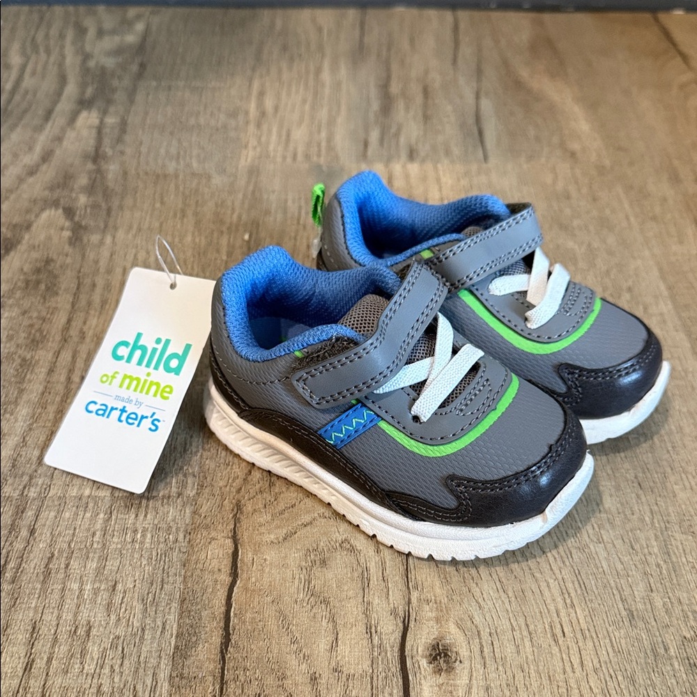 BRAND NWT Carter's Child of Mine Gray and Blue Sneakers